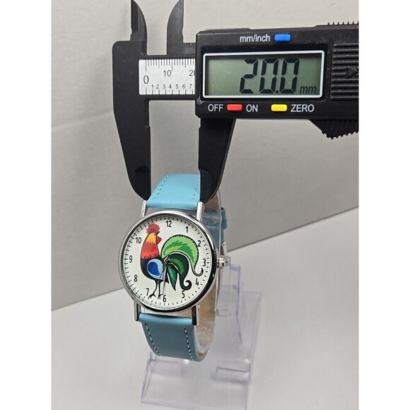 Kokofolk Rooster Folk Artisan Quartz Watch Blue Leather Band New Battery Poland - Picture 5 of 11